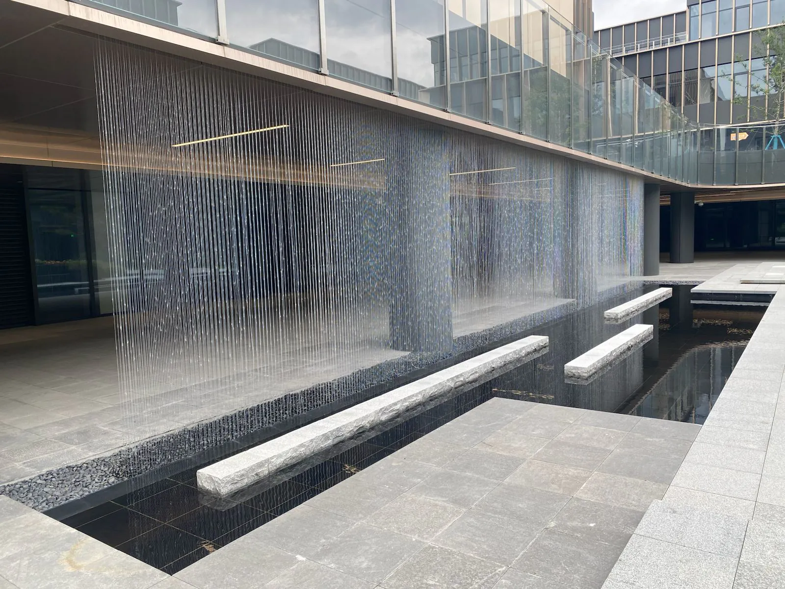 Waterfall feature at the Shanghai capstone building.